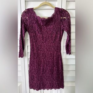 Diane Von Furstenberg Zarita Lace Dress | Purple | Size 0